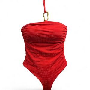 Ola Azul Women's Red Swimsuit-one-piece